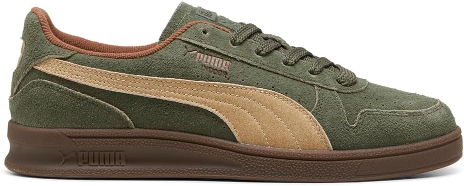 

Мужские кроссовки PUMA Indoor R из замши с шнуровкой, повседневные - зеленые