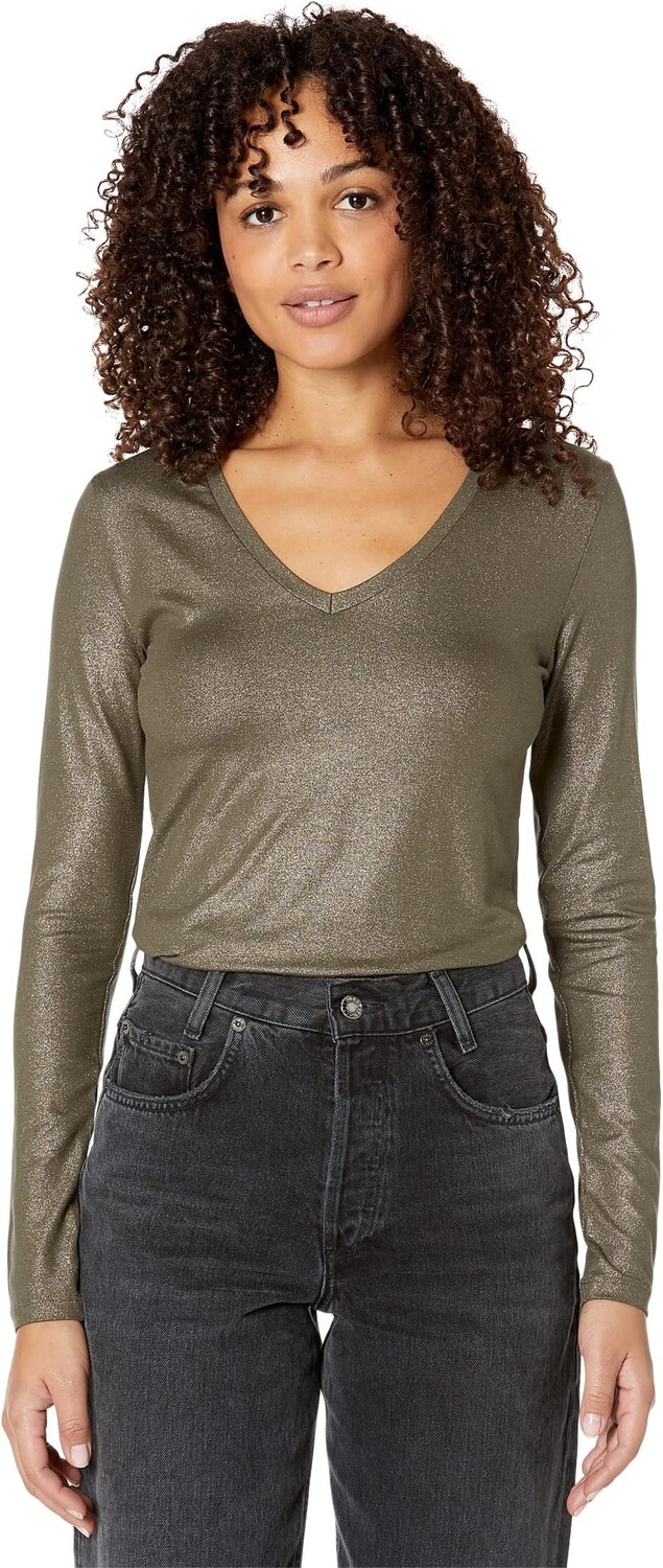 

Рубашка Majestic Filatures Soft Touch Metallic Long Sleeve V-Neck, цвет Kaki