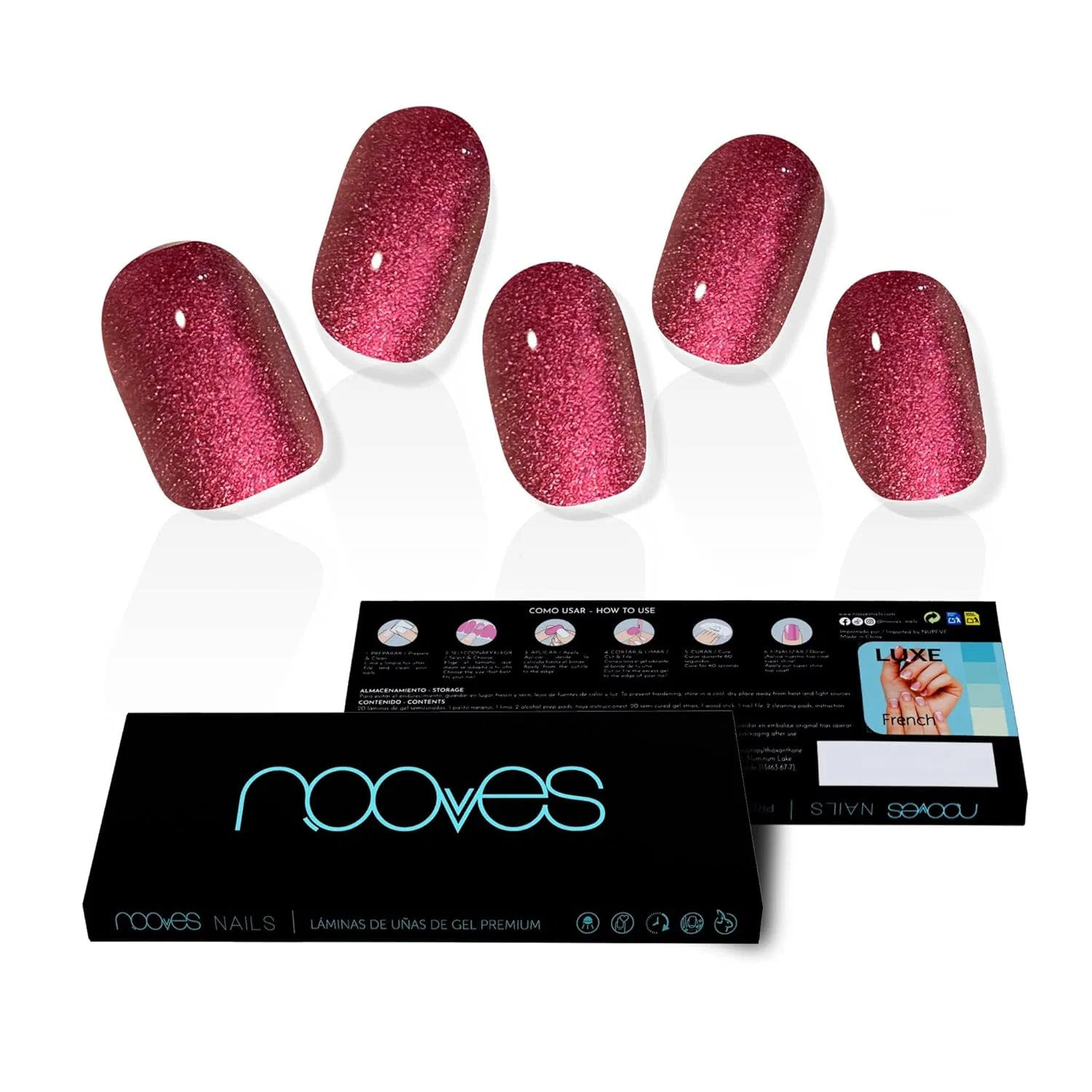 Набор полуотвержденных гель-пленок для ногтей «Ruby Claret Red» от NOOVES ‎Nooves