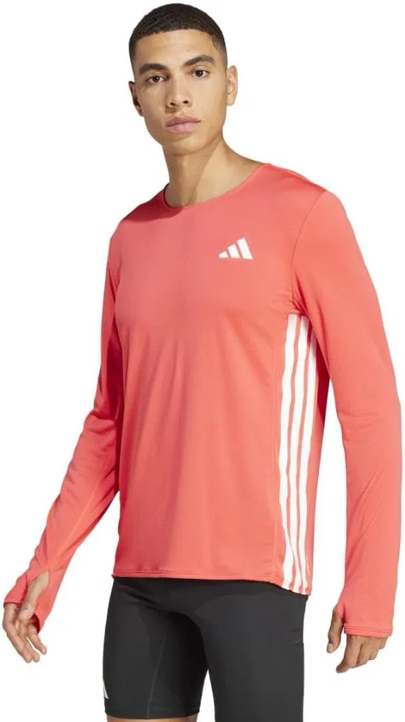Футболка для бега Adidas Adizero с длинным рукавом, красный