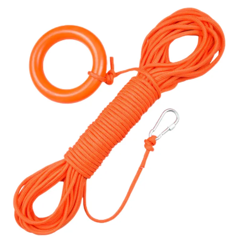 

QINGHONG Плавательная веревка Водная плавающая спасательная веревка Защитная веревка Спасательная веревка Спасательный круг Плавучая веревка 8 мм + 50 метров с дужкой