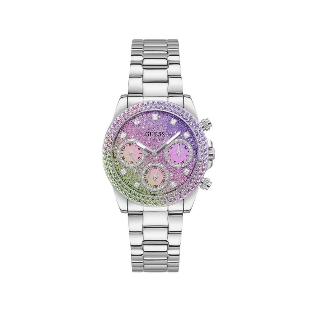 

Часы из серой нержавеющей стали Guess