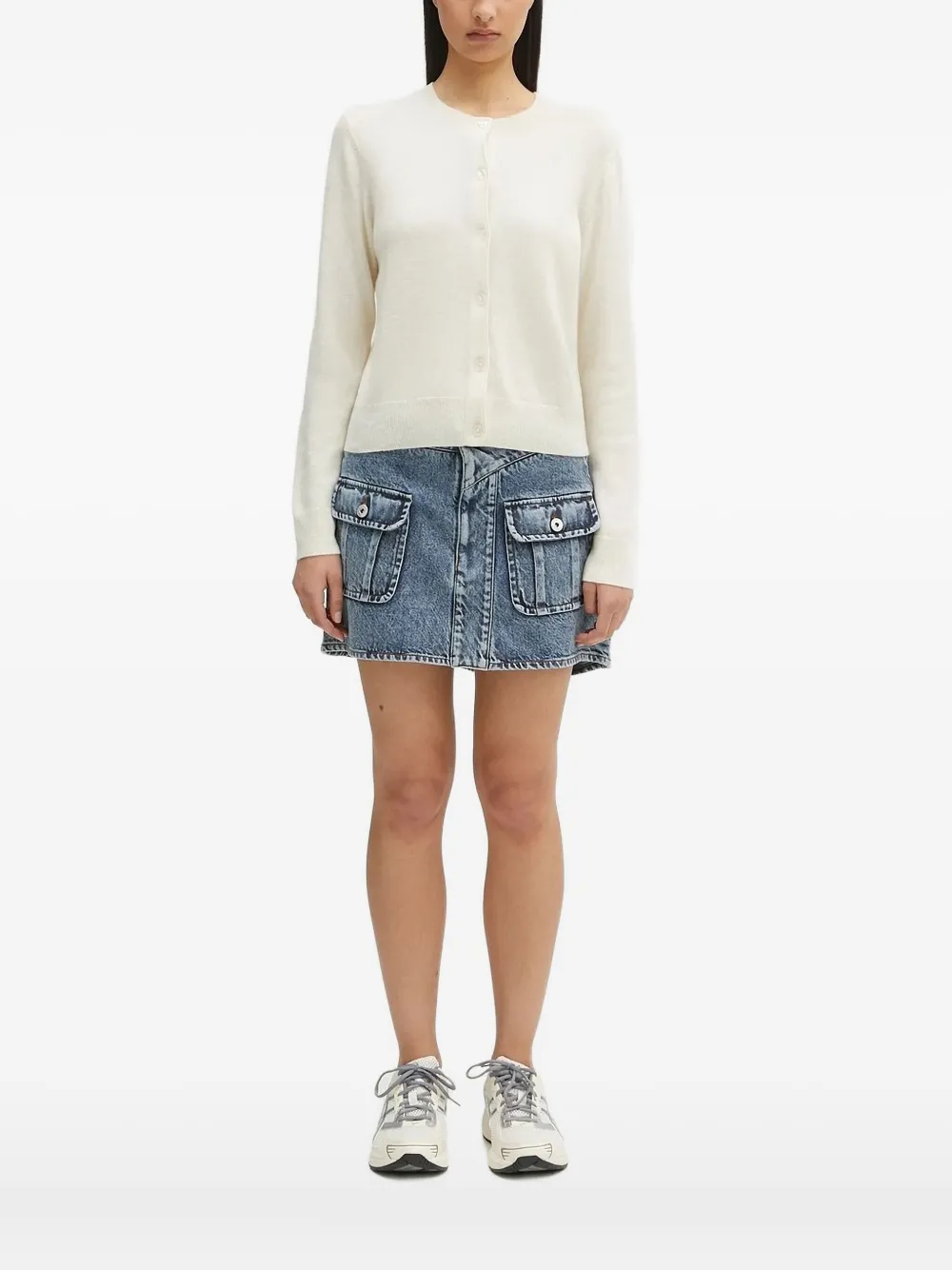 

Кашемировый кардиган Saboston с пуговицами спереди SAMSOE SAMSOE, белый