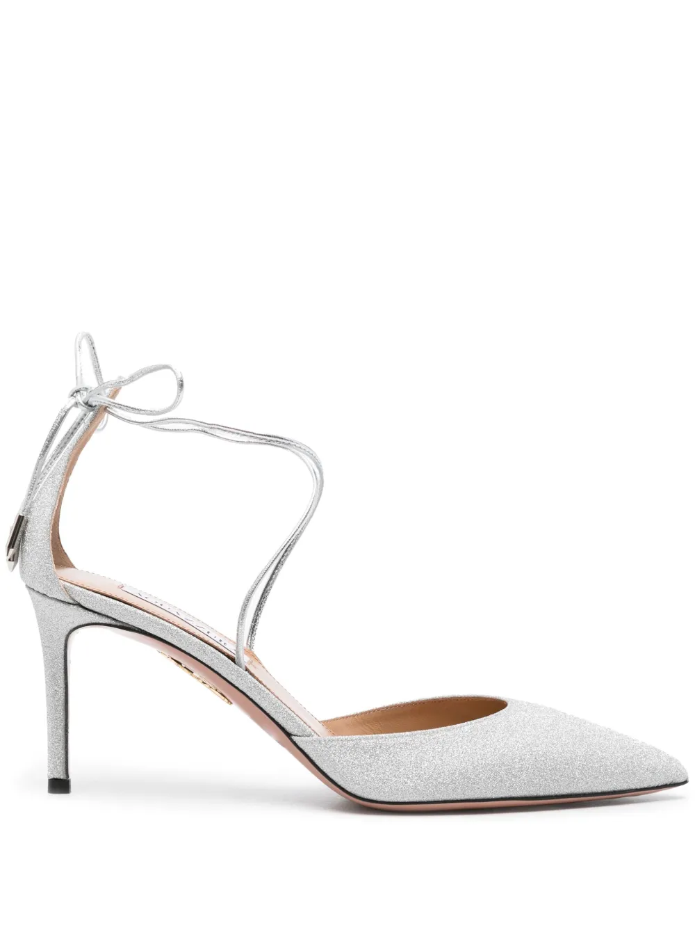 Туфли Cherry 75 с блестками Aquazzura, серебяный