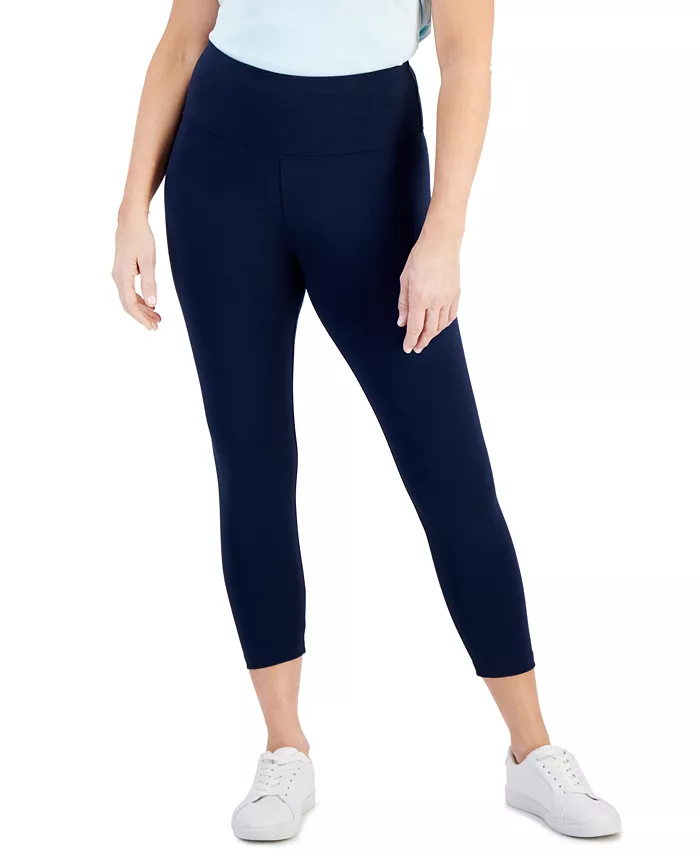

Укороченные леггинсы с высокой посадкой Petite Style & Co, синий