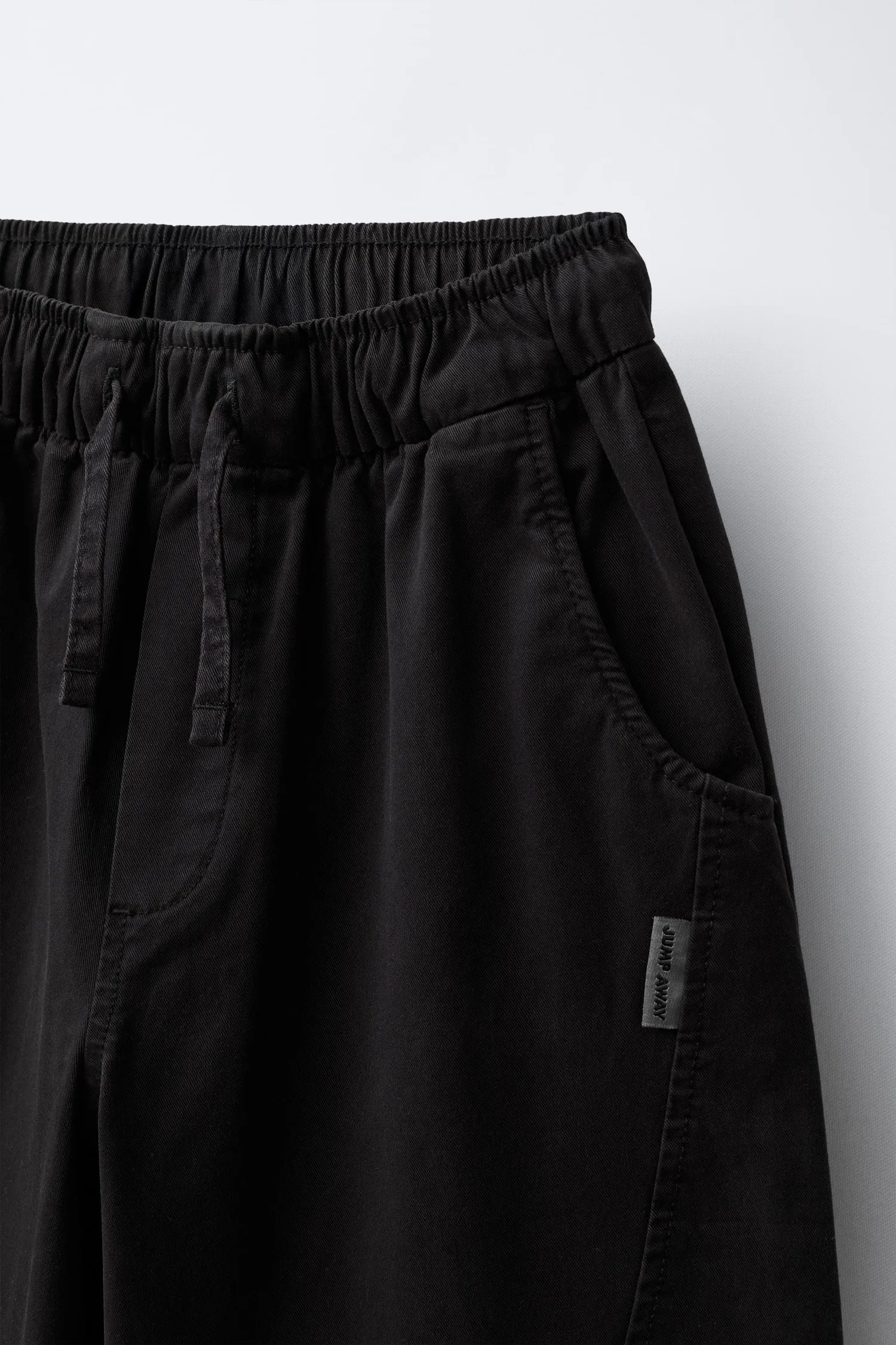 Брюки-баллоны с разрезами и этикеткой Zara, черный — фото 3