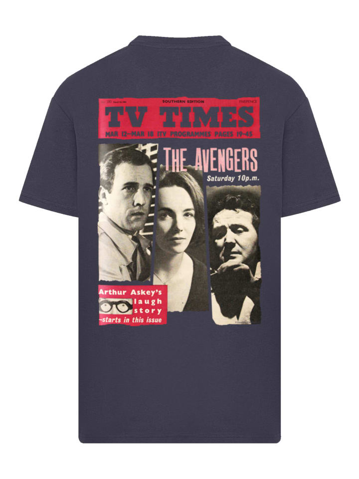 

Футболка большого размера с обложкой TV Times The Avengers 1961, цвет: темно-синий F4NT4STIC