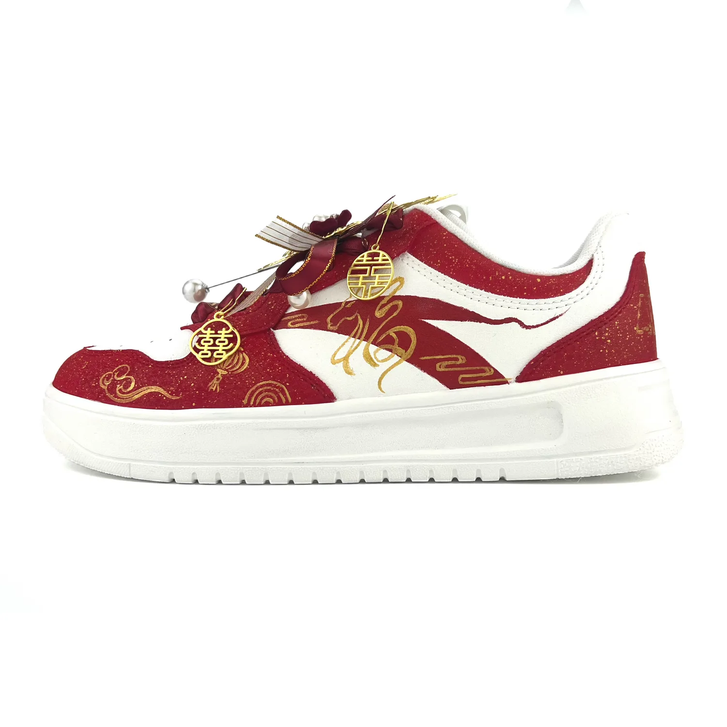 ANTA Легкие термоскейтерские кроссовки Unisex Red с вышивкой, низкие, увеличивающие рост, цвет Rusty Red — фото 3