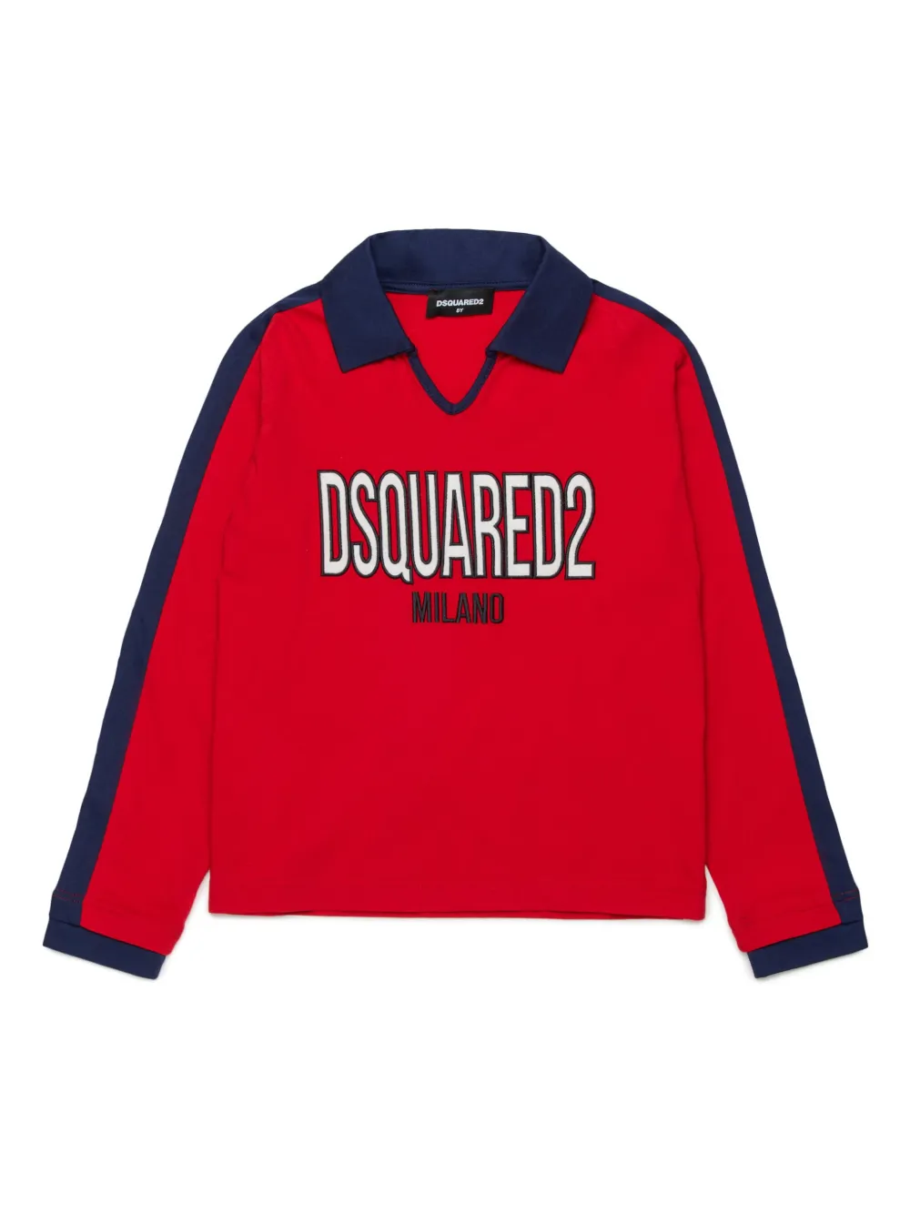 

Рубашка поло с вышивкой DSQUARED2 KIDS, красный
