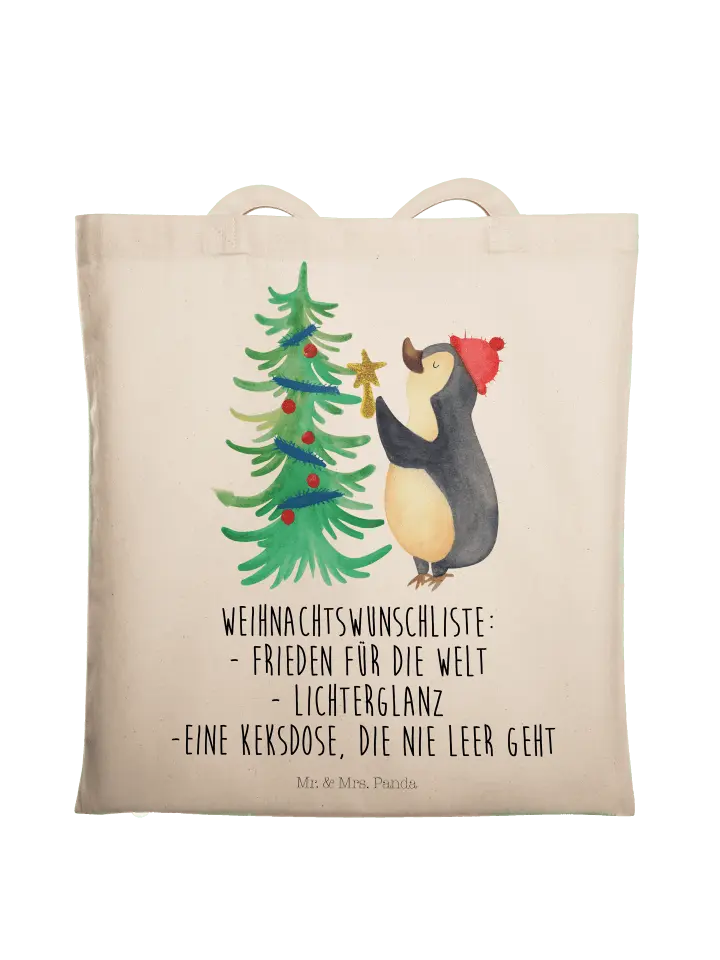 

Сумка для переноски Mr & Mrs Panda Pinguin Weihnachtsbaum, кремовый