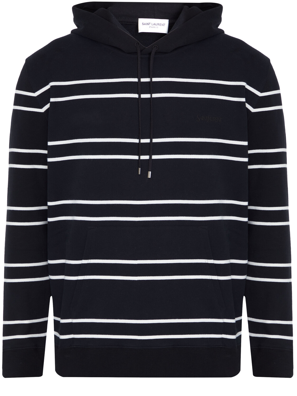 

Худи Saint Laurent Striped cotton, черный
