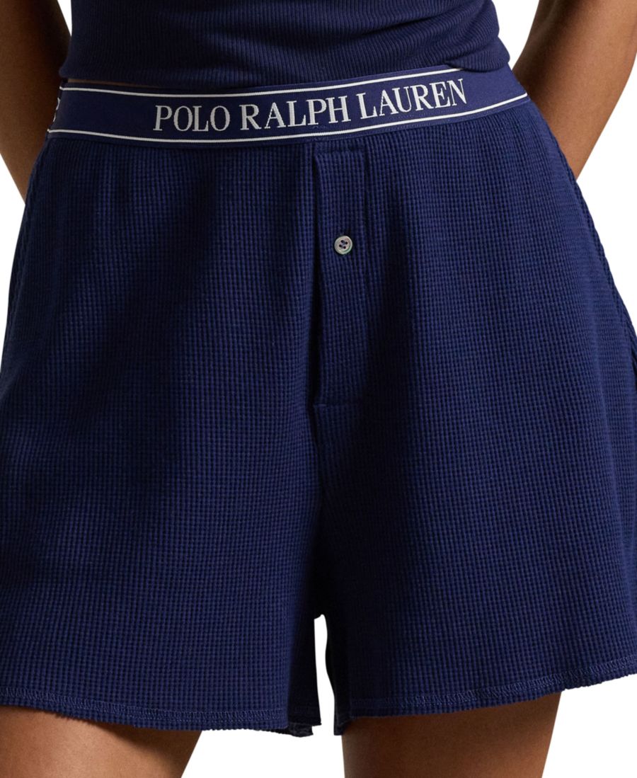 Женские боксерские шорты с вафельной текстурой Polo Ralph Lauren, Blue — фото 3