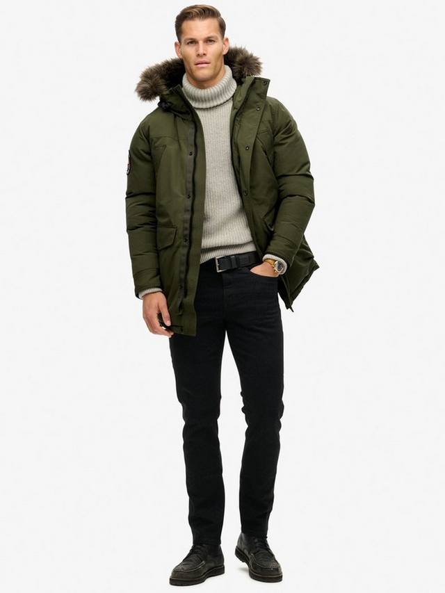 Эверест парка с искусственным мехом Superdry, Army Khaki Green — фото 3