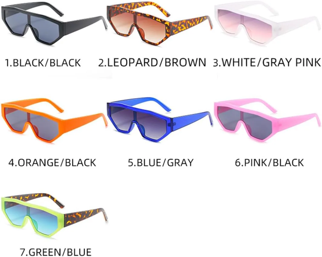 

Ретро цельные солнцезащитные очки в большой оправе для женщин и мужчин, модные в стиле панк, с защитой от УФ-излучения UV400 TOIPASTN, Blue Gradient Gray