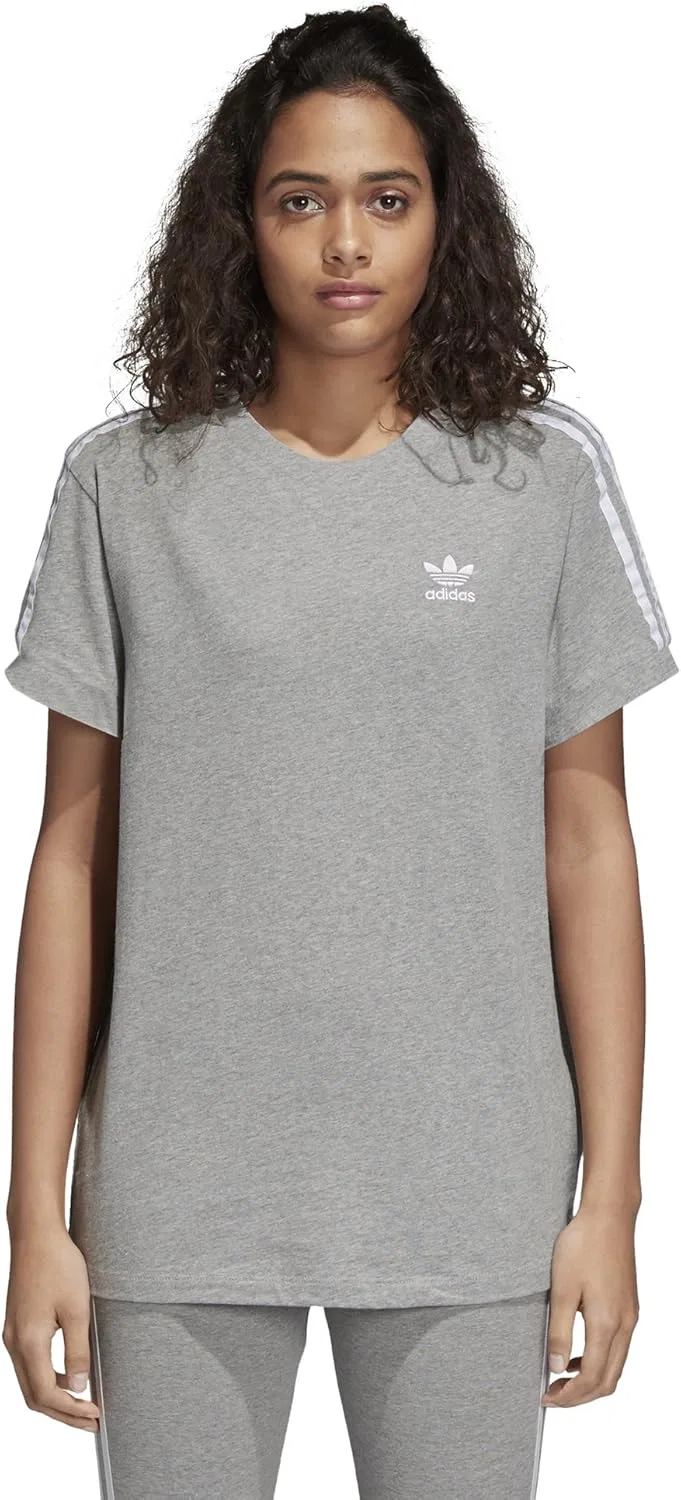 Футболка с 3 полосками adidas Originals, Medium Grey Heather/White