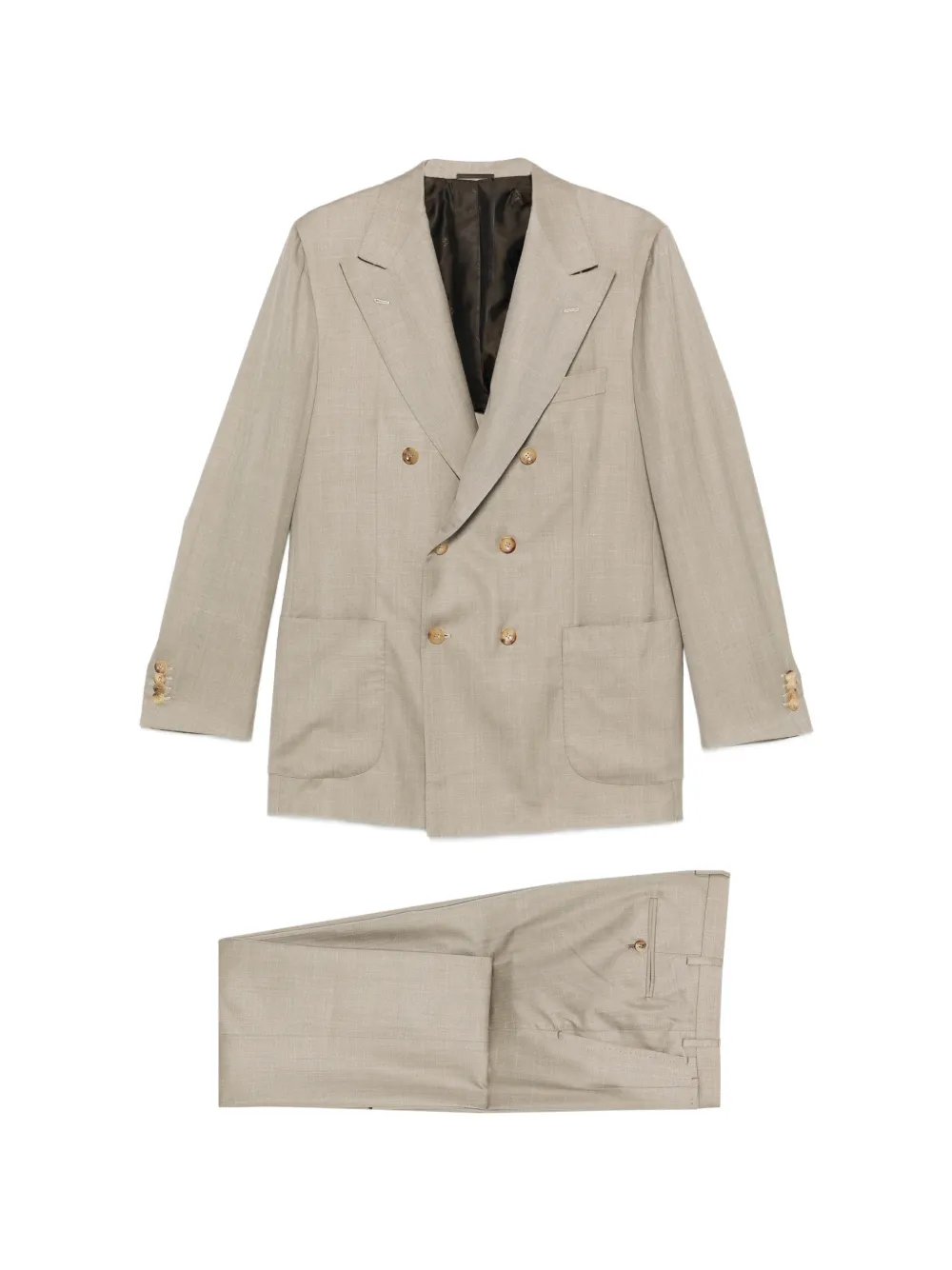 

Двубортный костюм Kiton, бежевый