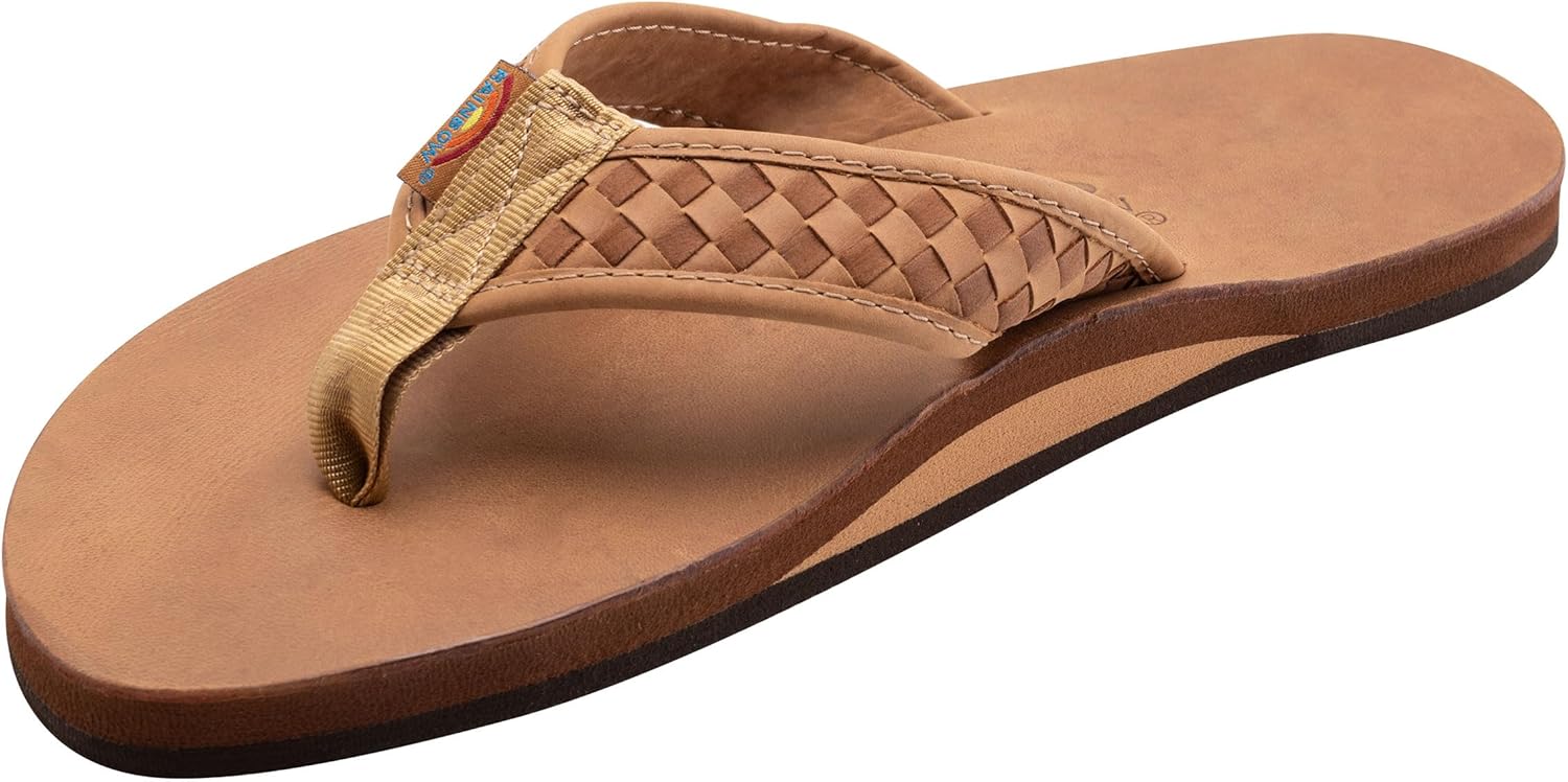 

Мужские сандалии Rainbow The Bentley из роскошной кожи - один слой, ручное плетение ремешка Rainbow Sandals, Buckskin