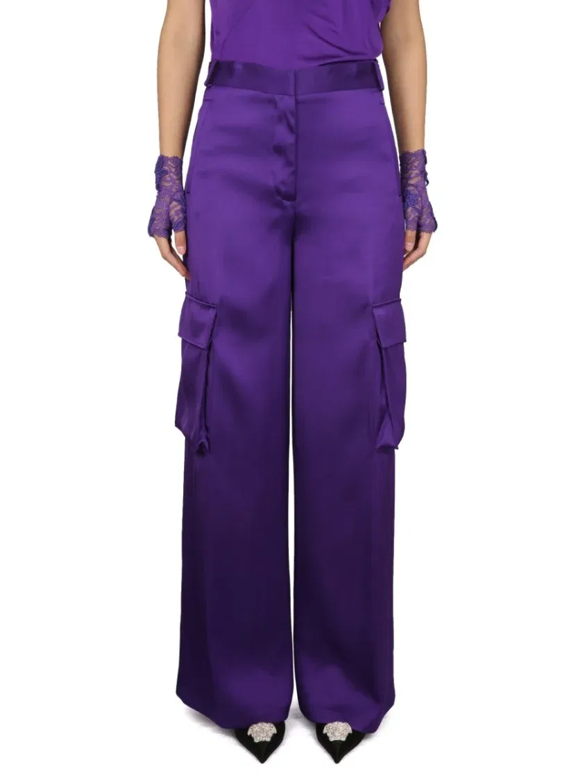 Брюки Дюшес Versace, фиолетовый