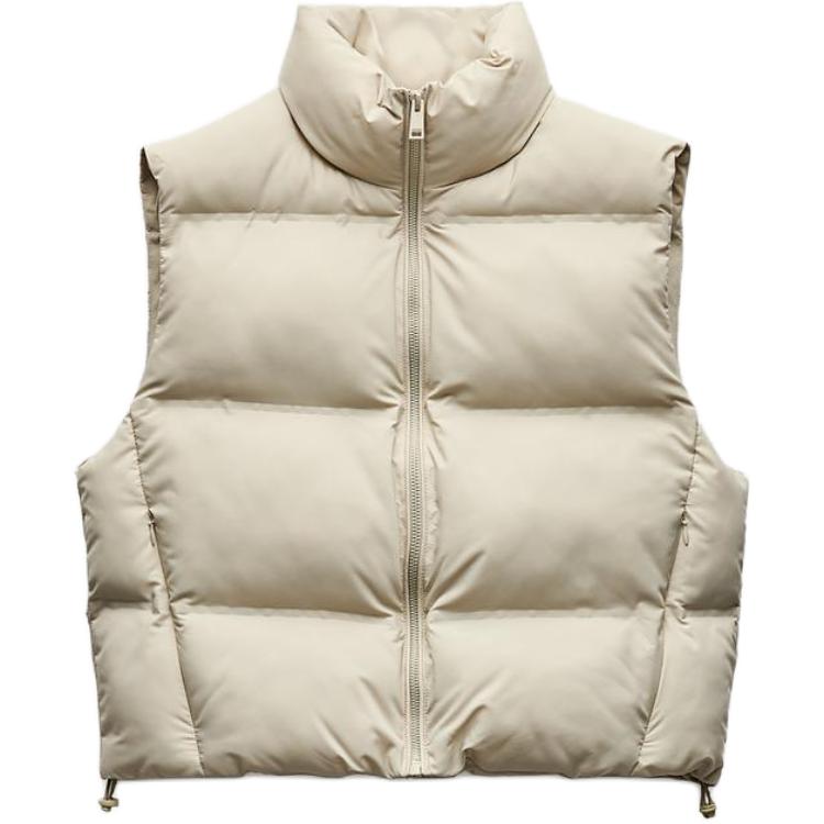 

Женская безрукавка со стойкой ZARA, raw белый