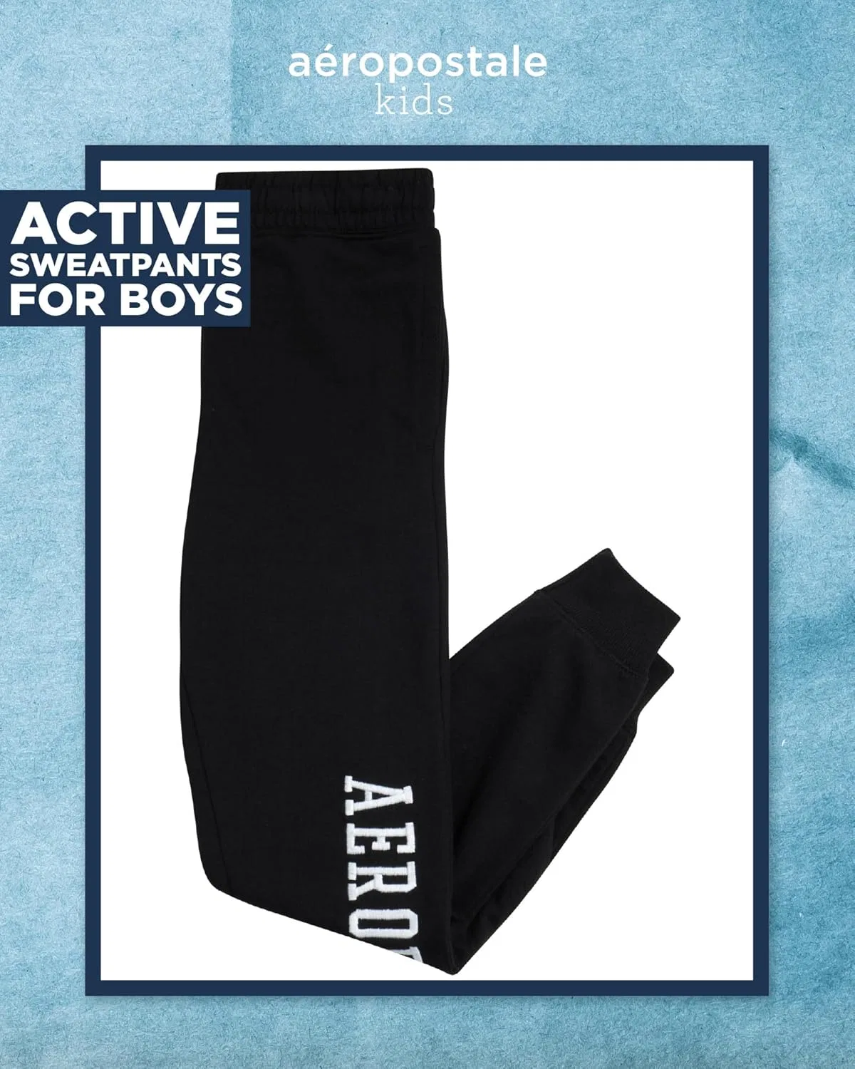 Спортивные штаны AEROPOSTALE Active для мальчиков - очень мягкие флисовые спортивные штаны-джоггеры для мальчиков, детская спортивная одежда с карманами (размеры: 4-16), темно-черный — фото 2