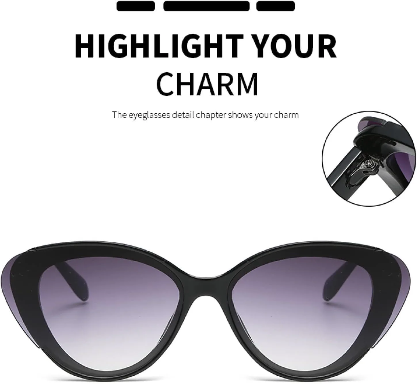 

Модные солнцезащитные очки «кошачий глаз» с разноцветным покрытием для женщин, защита от УФ-излучения UV400, ретро-градиентный эффект, трендовые TVTBBVV, Black