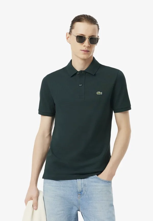 Рубашка поло Lacoste Vert-Afk, однотонная, зеленый