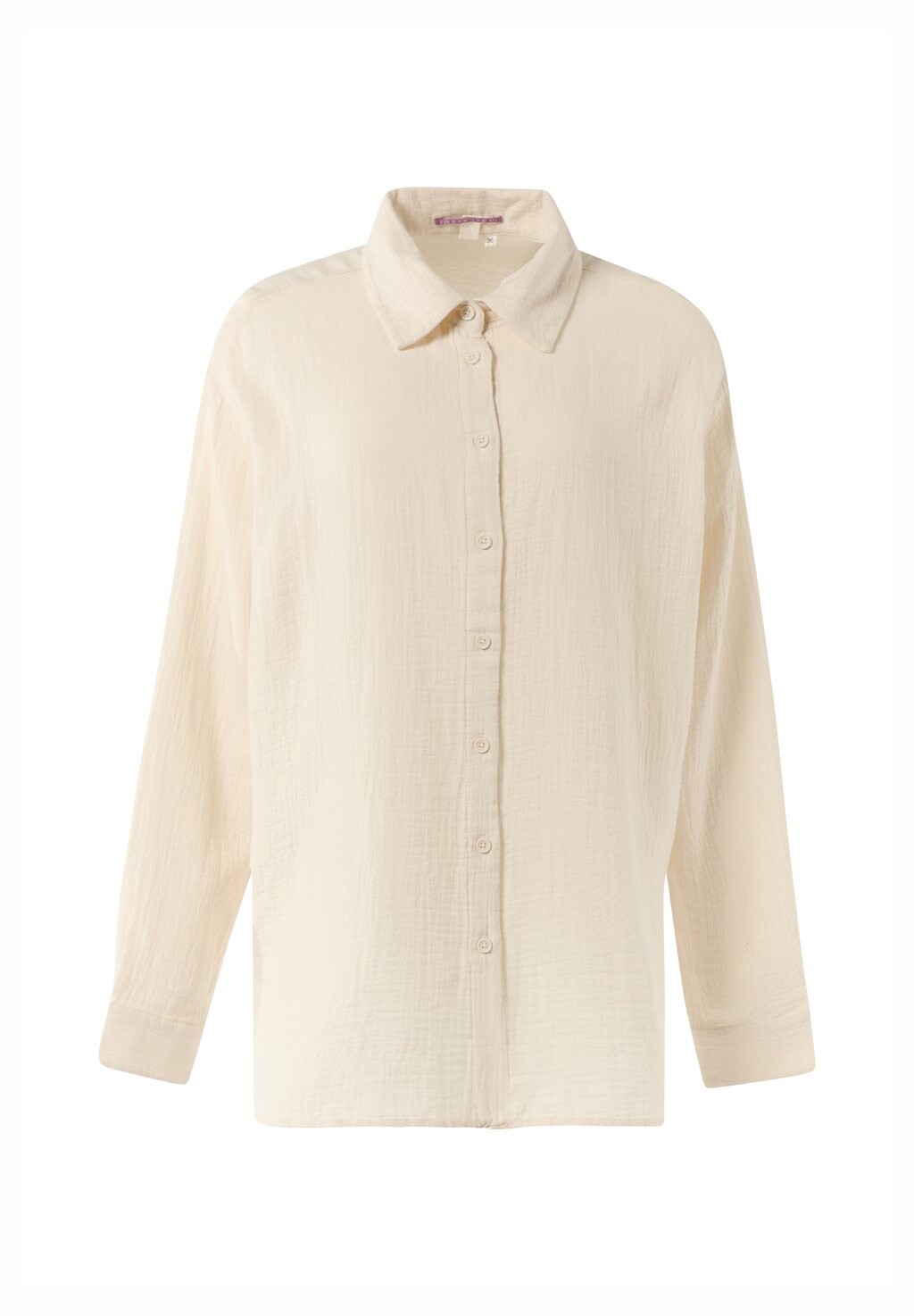 

Блузка на пуговицах OVERSIZED MIT STRUKTUR QS, кремовый