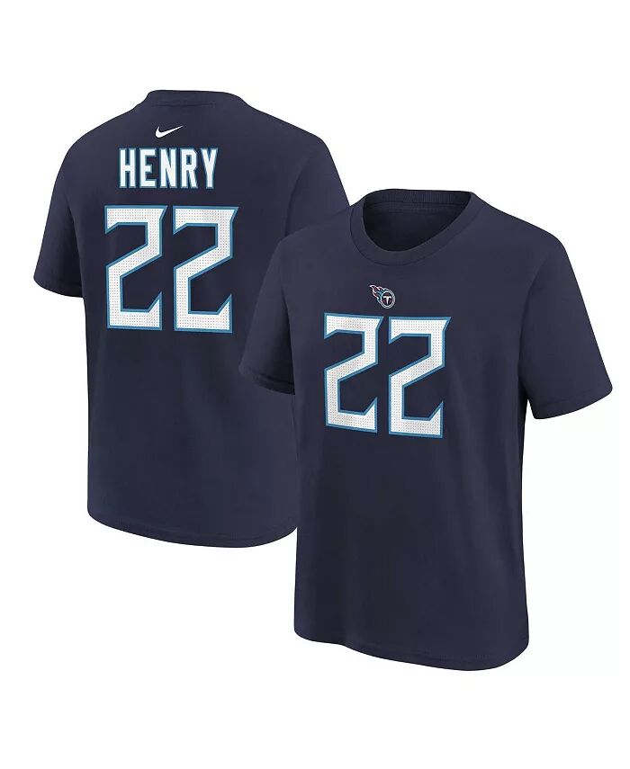 

Футболка с именем и номером игрока Big Boys Derrick Генри Navy Tennessee Titans Nike, синий