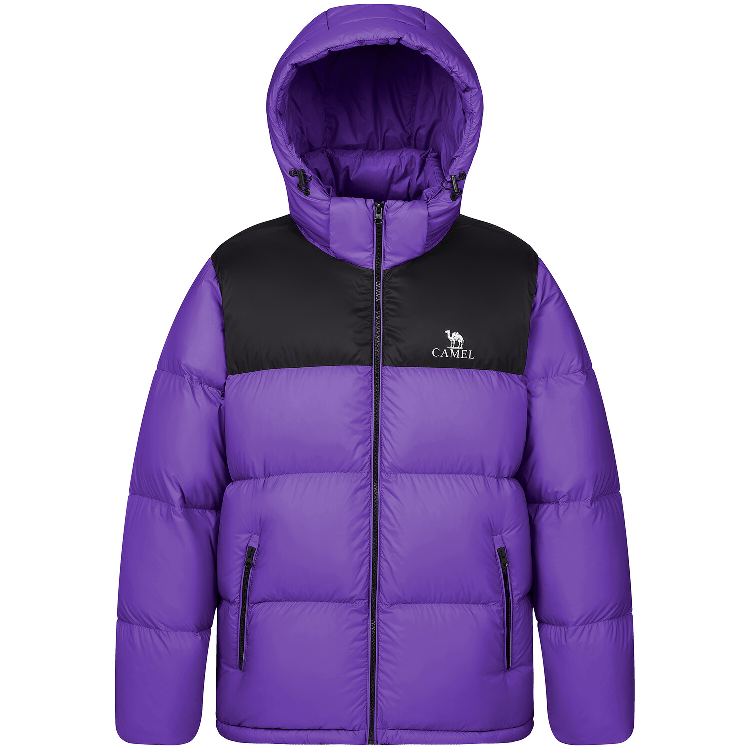 

Пуховик унисекс CAMEL, Пыльно-зеленый/Фантомный черный