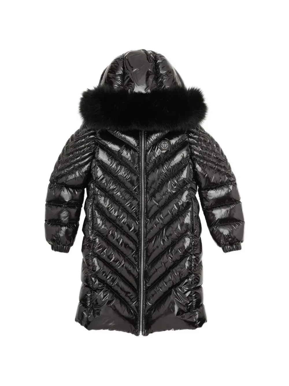 Пуховик Philipp Plein Junior, черный