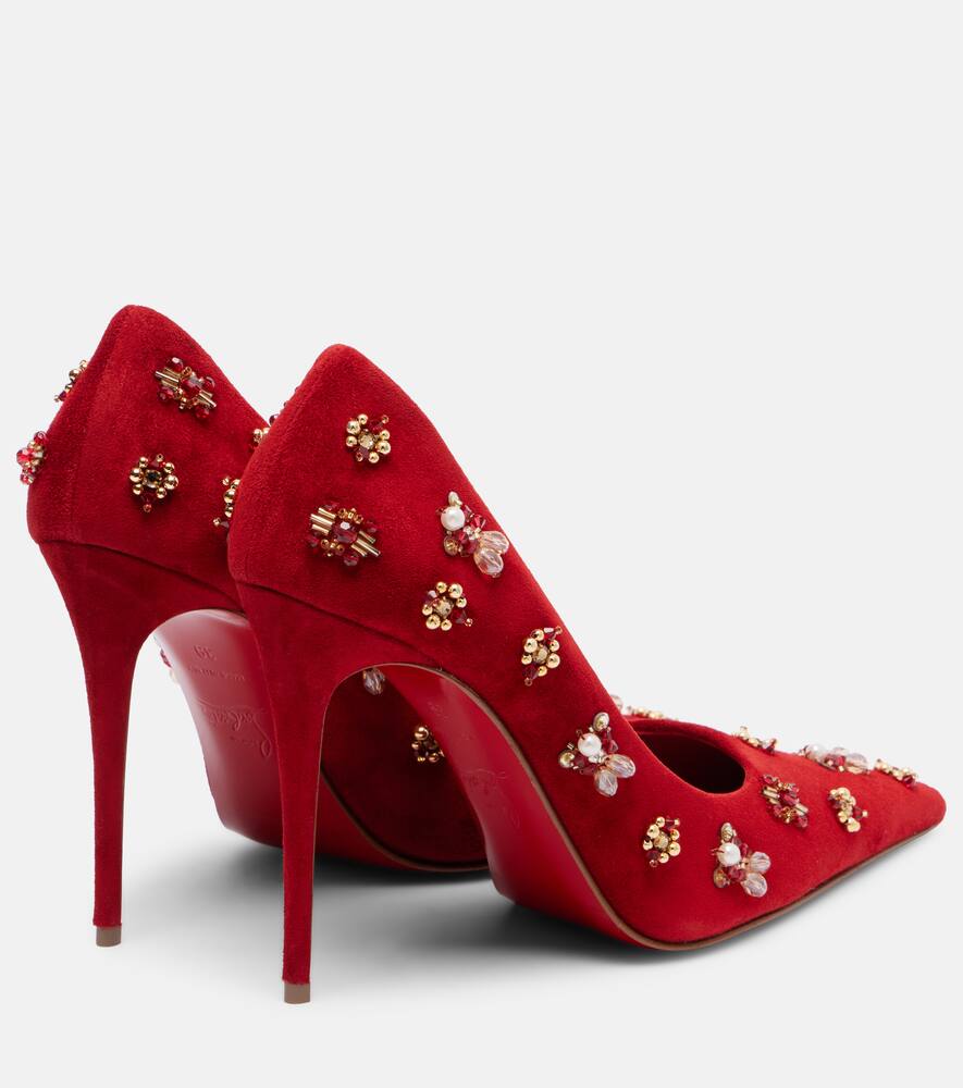 Туфли-лодочки Mix Kate 100 из замши с декором Christian Louboutin, Fever — фото 2