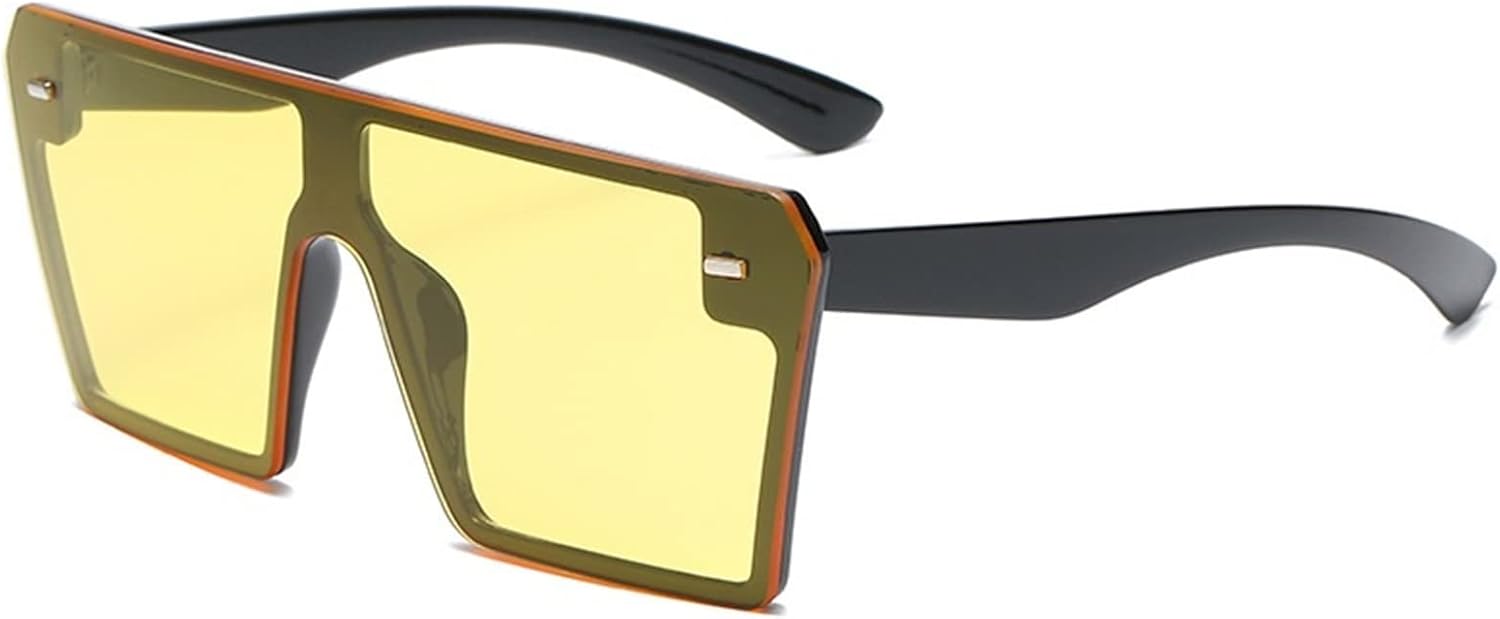 

Солнцезащитные очки в стиле ретро с квадратной оправой большого размера 2026 года для мужчин и женщин, идеально подходят для отдыха на пляже (цвет: C, размер: средний) MTZJH, C