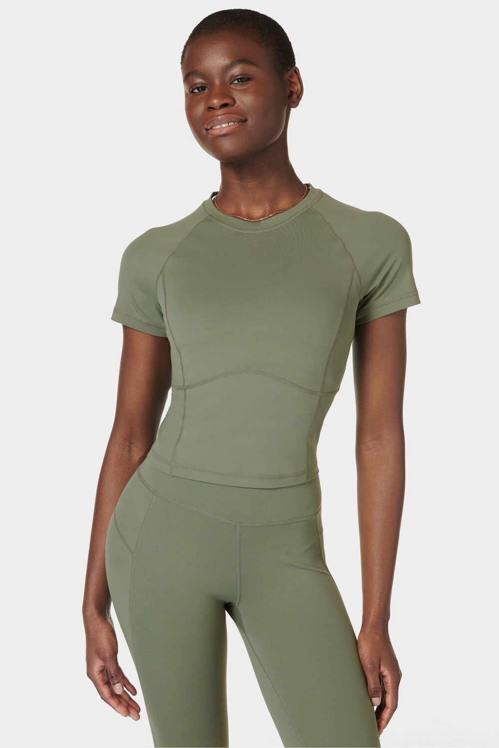 

Укороченная футболка на весь день Sweaty Betty, серый