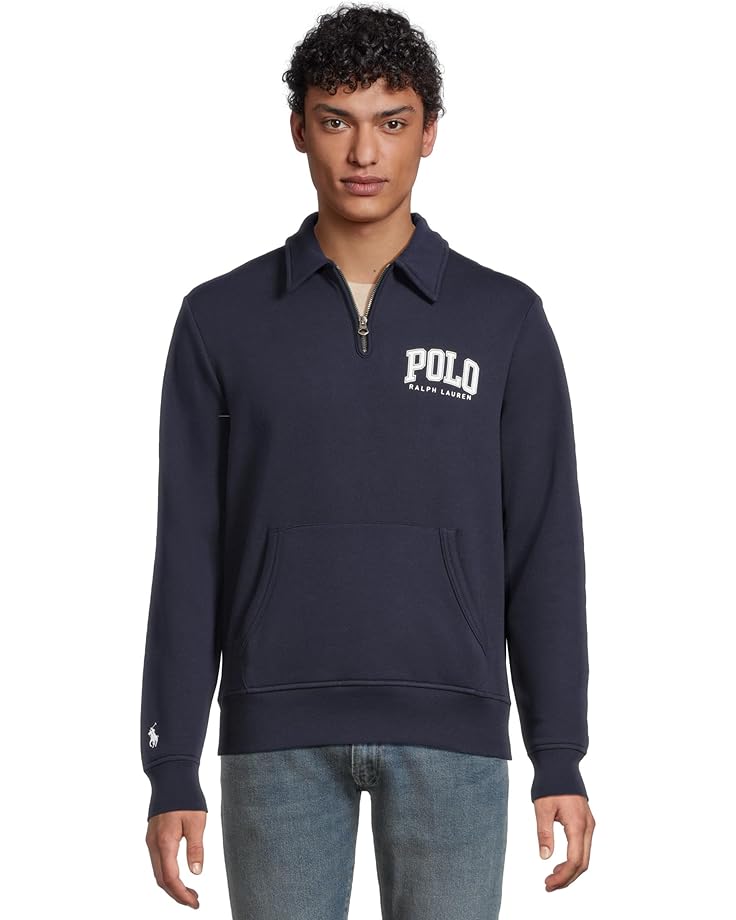 

Толстовка Polo Ralph Lauren Logo Fleece Collared Sweatshirt, цвет Cruise Navy