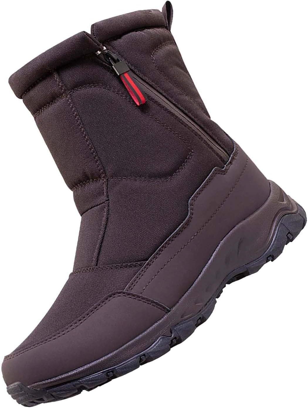 

Женские зимние ботинки с боковой молнией, водоотталкивающие, с противоскользящей подошвой, утепленные мехом, высокие мужские ботинки, унисекс, для активного отдыха зимой Generic, коричневый