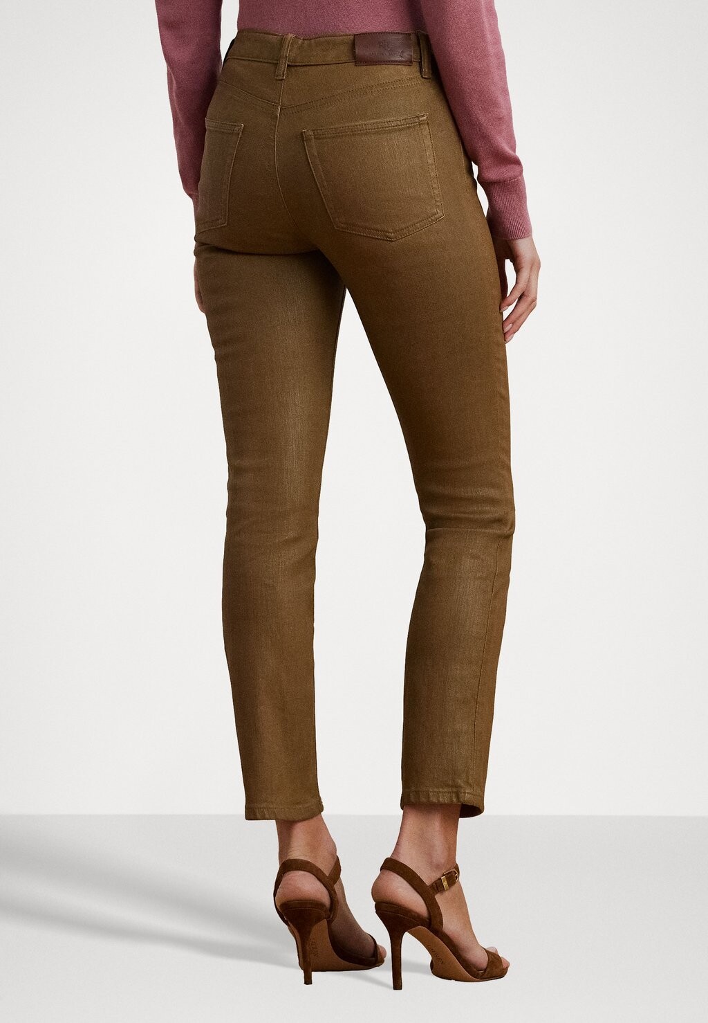 

Джинсы облегающего кроя COATED HIGH-RISE STRAIGHT ANKLE JEAN Lauren Ralph Lauren Petite, цвет Tan