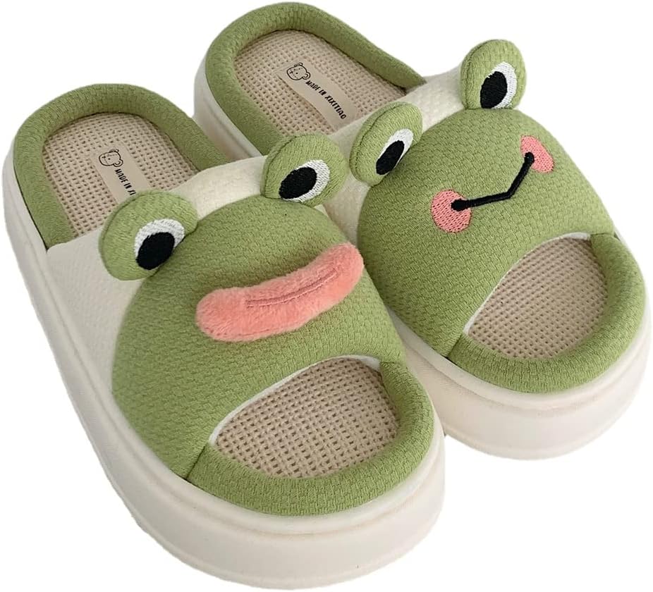 

Забавные мультяшные тапочки CEINOM с лягушкой для женщин, милые домашние тапочки для женщин и мужчин, комнатные тапочки, Multicolor