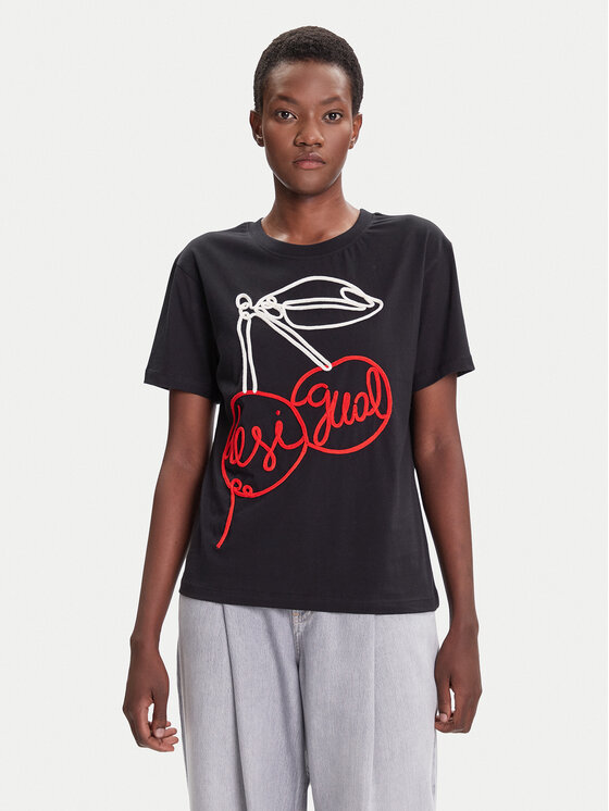

Футболка regular fit Berlin 25WWTK51 Desigual, чёрный