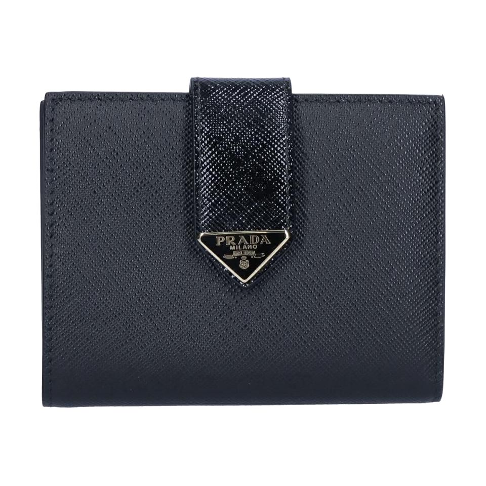 

PRADA Женский бумажник из сафьяновой кожи черный