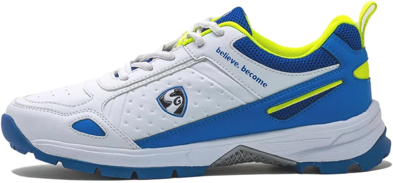 Резиновые крикетные кроссовки SG Club 6.0, White Royal Blue Lime