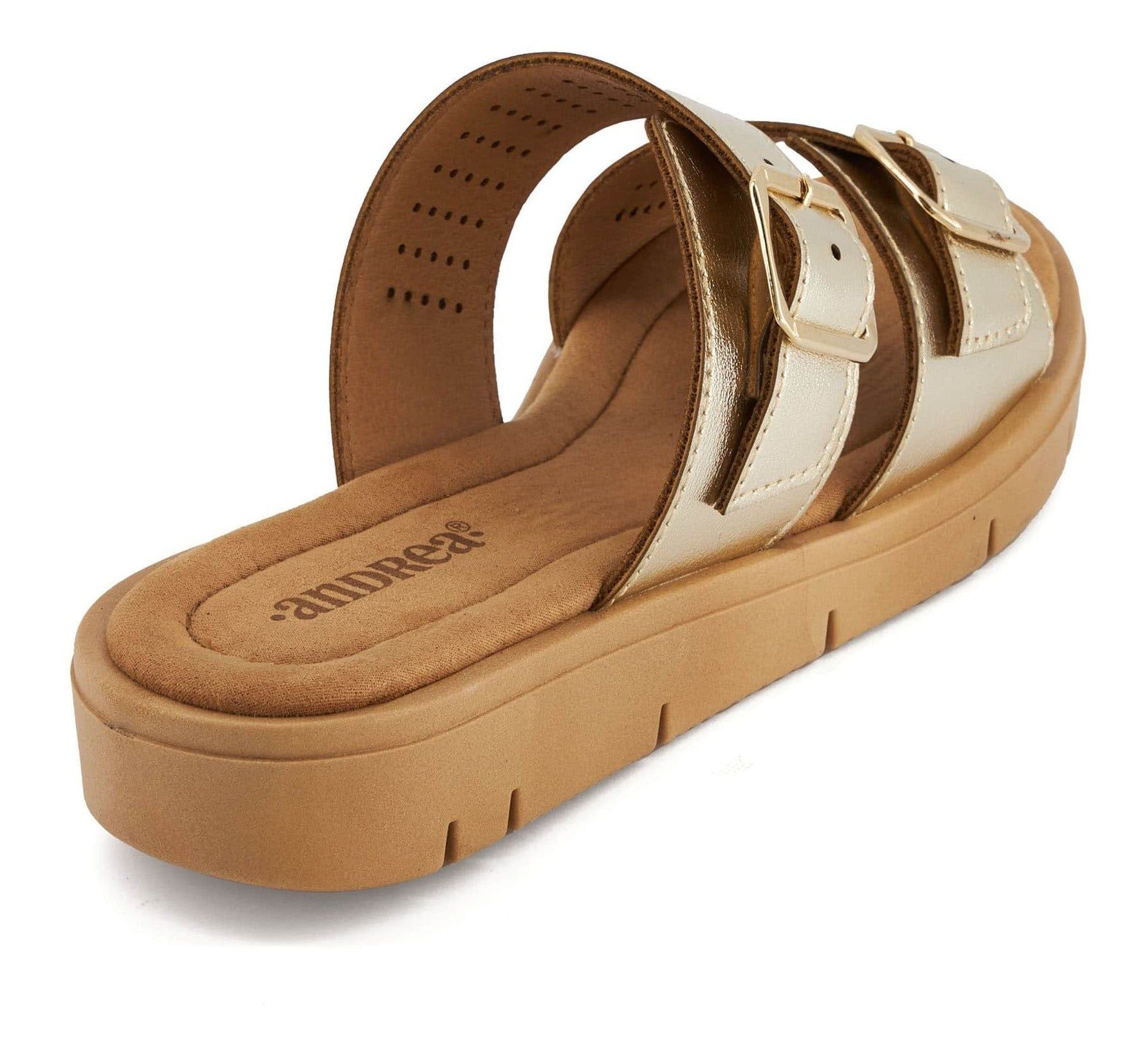 Сандалии Andrea Comfort Footbed с двойной пряжкой, золотой — фото 4