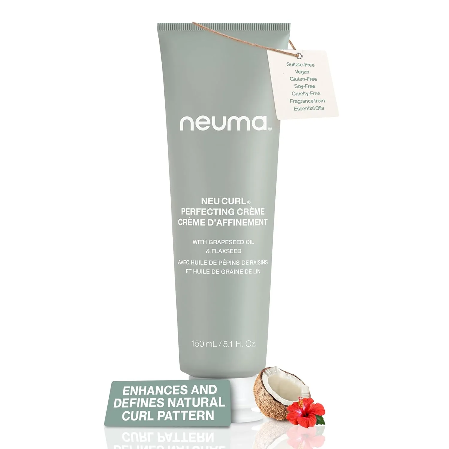 NEUMA Neu Curl Perfecting Creme 5.1 Fl. Oz. Крем для завивки с ароматом кокоса и гибискуса, легкий, питательный крем для формирования локонов, крем для волнистых волос с формулой против пушистости.