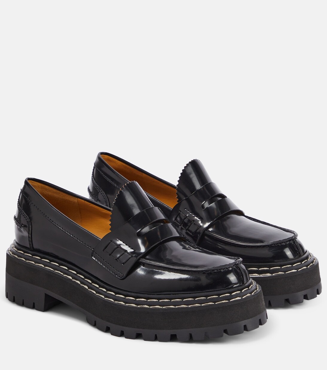 Мокасины из лакированной кожи Proenza Schouler, черный