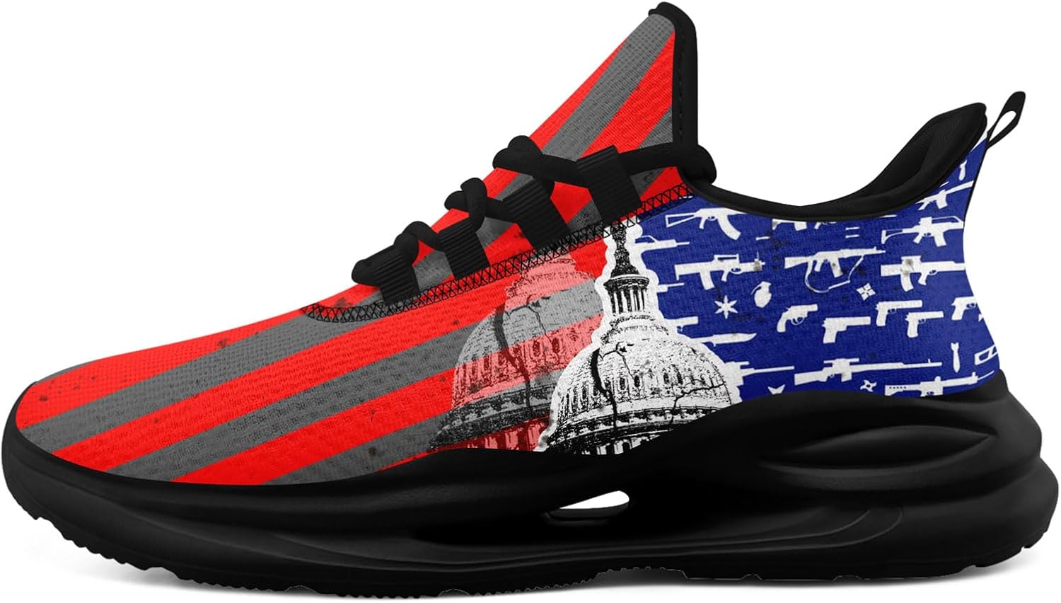 

Кроссовки для мужчин и женщин, легкие спортивные с сеткой с американским флагом для тренировок, зала и тенниса Onegam, черный/красный/синий/серый