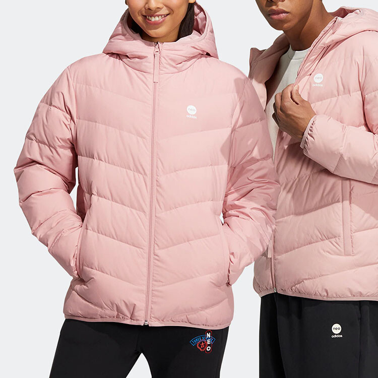 Пуховик унисекс розовый Adidas Neo, розовый — фото 3