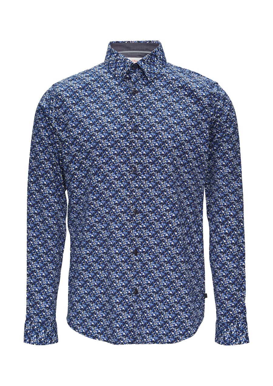 

Рубашка Slim Fit на пуговицах s.Oliver, синий/темно-синий/пыльно-синий