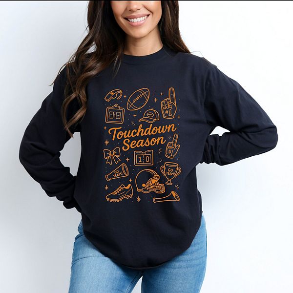 

Футбольный сезон - лонгслив с эффектом поношенности Simply Sage Market, Black