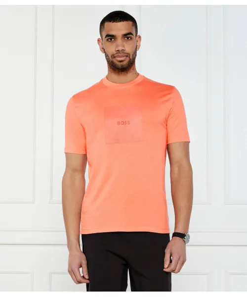 

Футболка с логотипом в рубчик Regular fit Boss Green, розовый