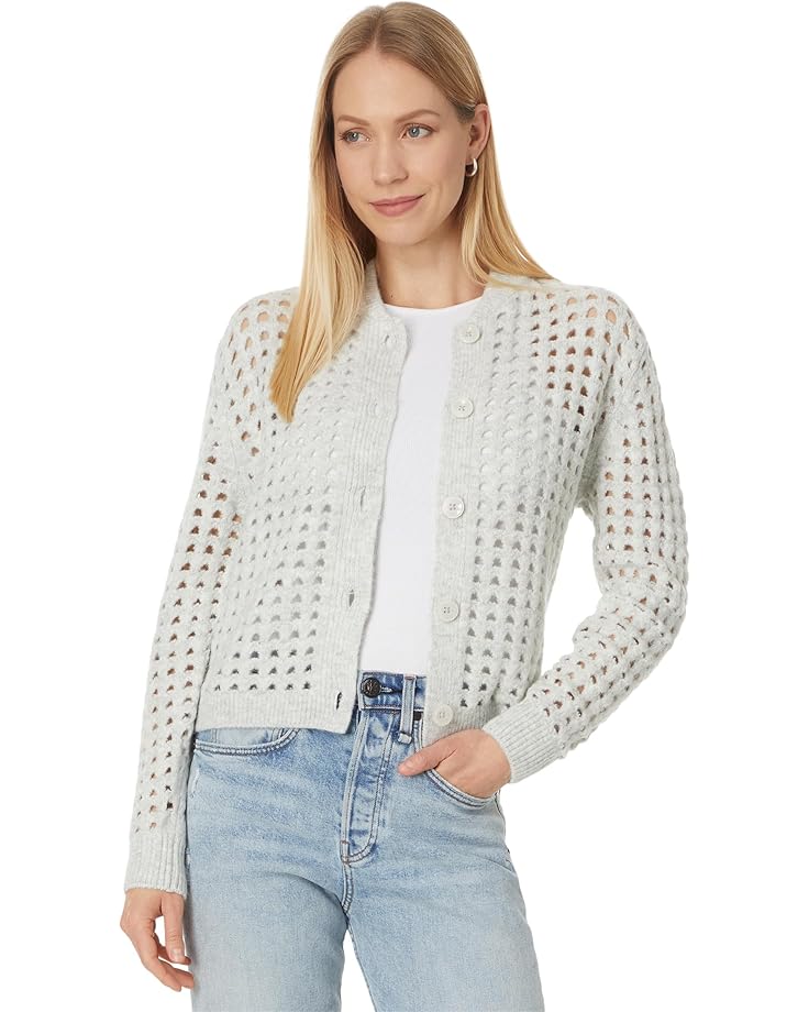 

Свитер Vince Camuto Pointelle Long Sleeve Cardigan, цвет Silver Heather