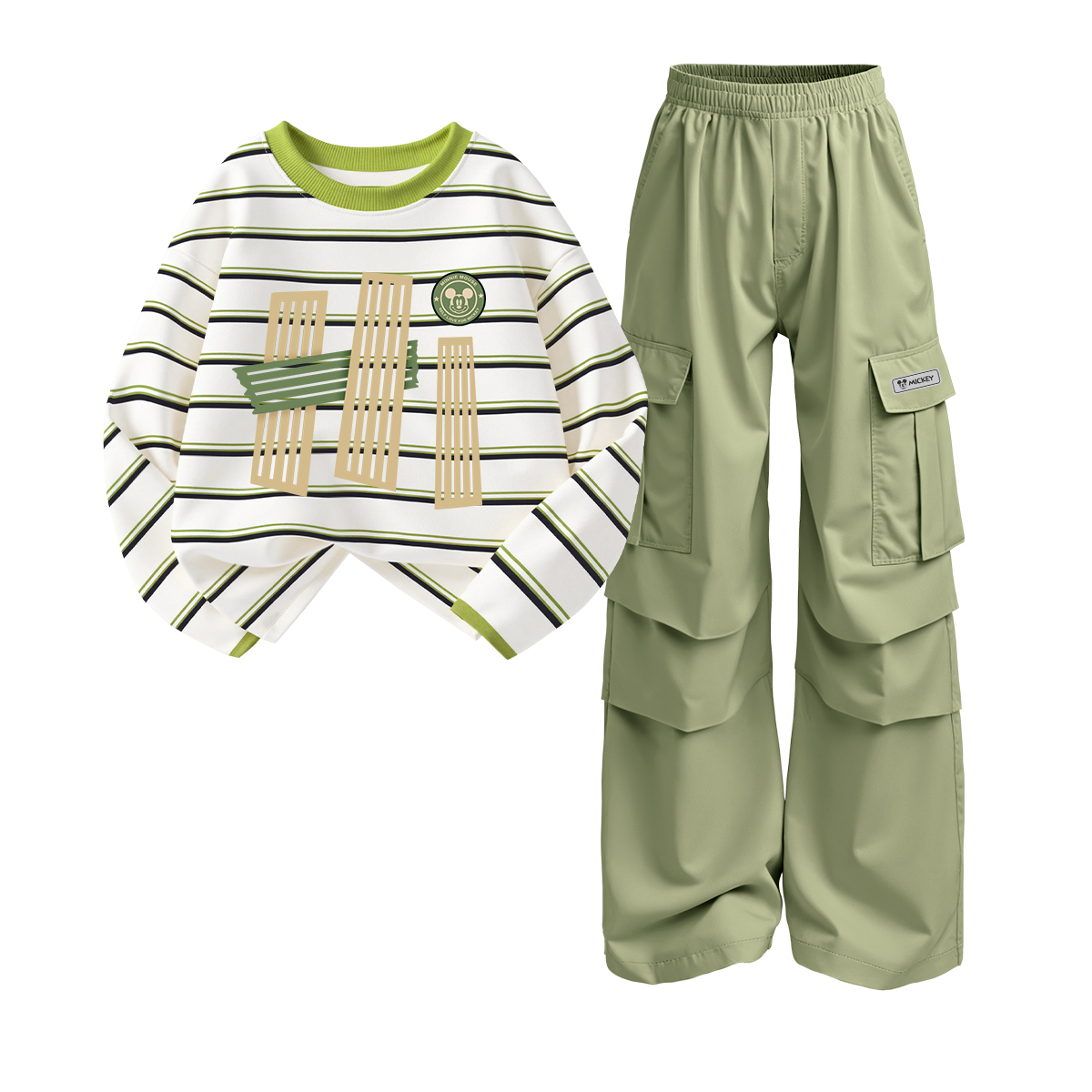 

Детская повседневная спортивная одежда Disney, белый/зеленый